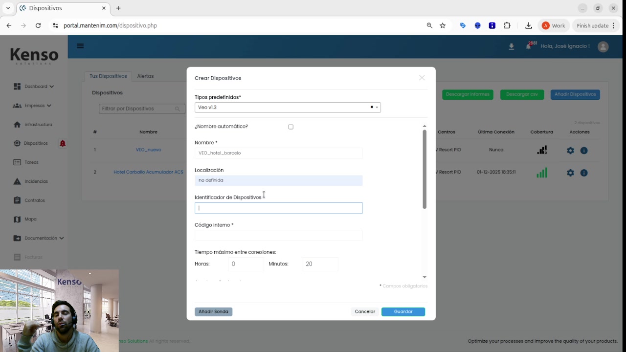 Campo de identificador de
dispositivo